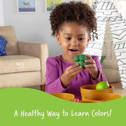 Farmer'S Market Color Sorting Set - Pretend Play Food Sets for Kids Kitchen, Color Sorting Toys, Plastic Fruit and Vegetable Toy for Kids Kitchen Set, Play Food for Toddlers 1-3