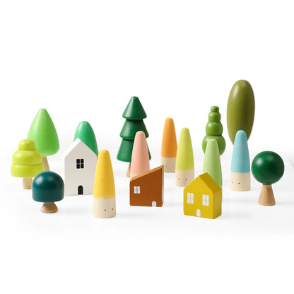 1Set Wooden Natural Simulation Tree Wooden Toys for Children Montessori Game Educational Toy Baby Room Decoration Baby Gifts