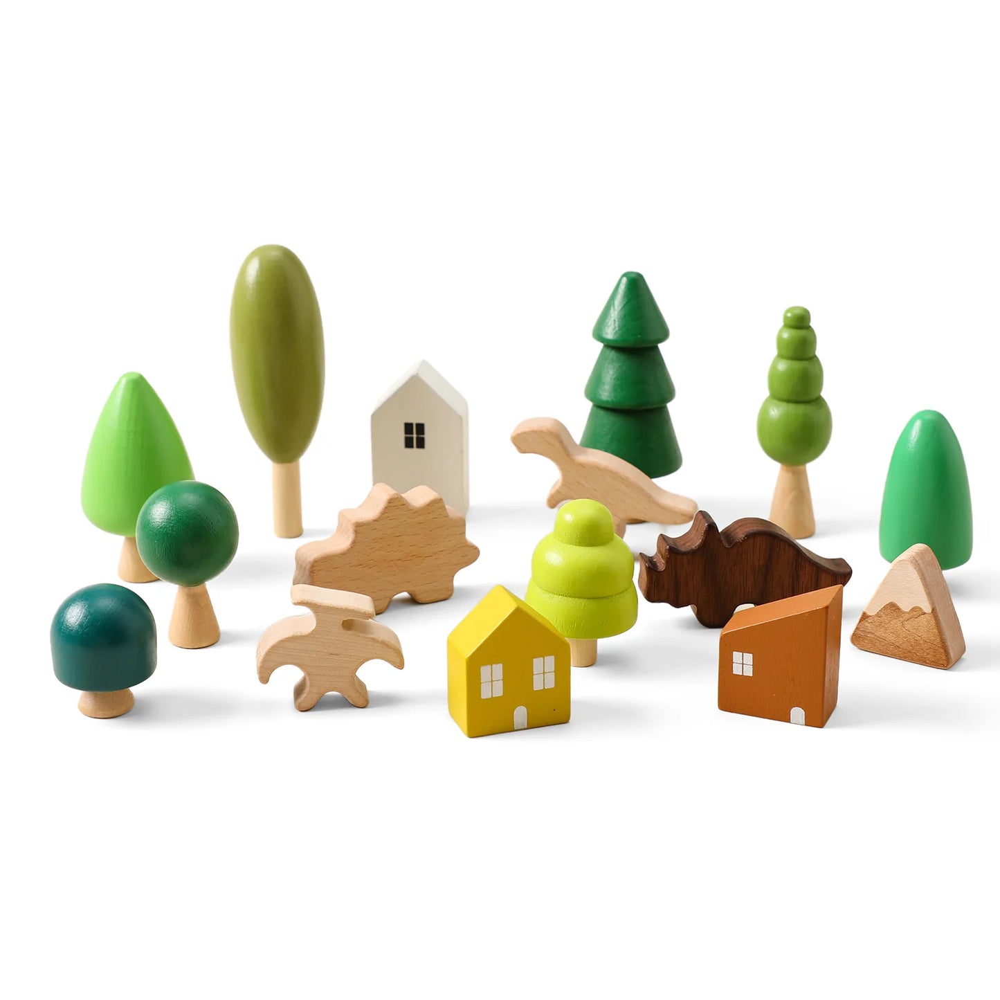 1Set Wooden Natural Simulation Tree Wooden Toys for Children Montessori Game Educational Toy Baby Room Decoration Baby Gifts