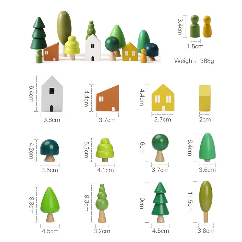 1Set Wooden Natural Simulation Tree Wooden Toys for Children Montessori Game Educational Toy Baby Room Decoration Baby Gifts