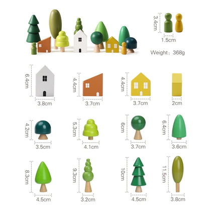1Set Wooden Natural Simulation Tree Wooden Toys for Children Montessori Game Educational Toy Baby Room Decoration Baby Gifts